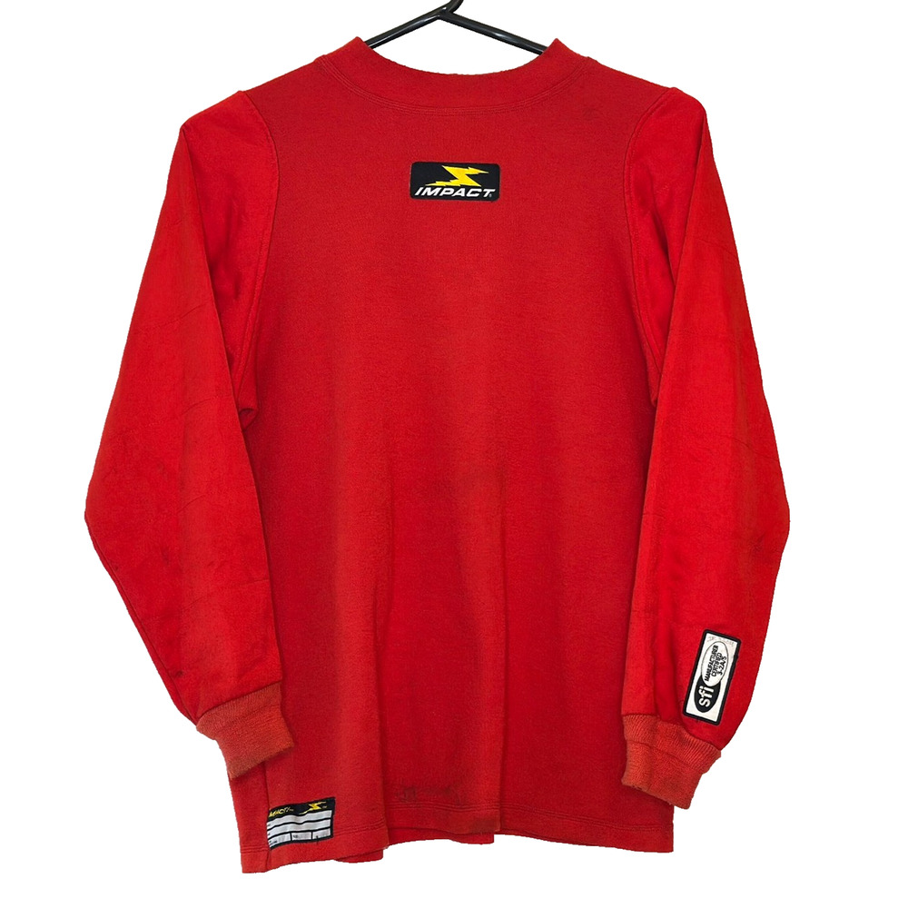 Vintage Impact Racing Shirt Men M Long Sleeve SFI 3-2A/5 Crewneck Red *READ*